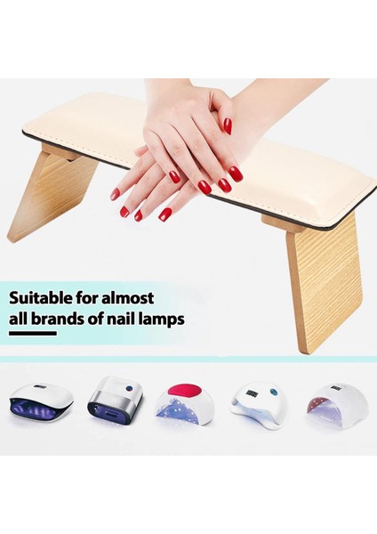 Pembe El Yastık Kullanımı Kolay Tırnak Kol Dayanağı Ahşap Destek Faydalı Nail Art Işık Profesyonel El Yastık Manikür Aracı (Yurt Dışından)