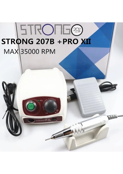 Açık Gri Strong 210/207 35000RPM Kontrol Kutusu ve Strong 210 Pro Mikromotor El Aleti Elektrikli Manikür Matkap Seti Tırnak Cilalama Cihazı Için (Yurt Dışından) modelleri