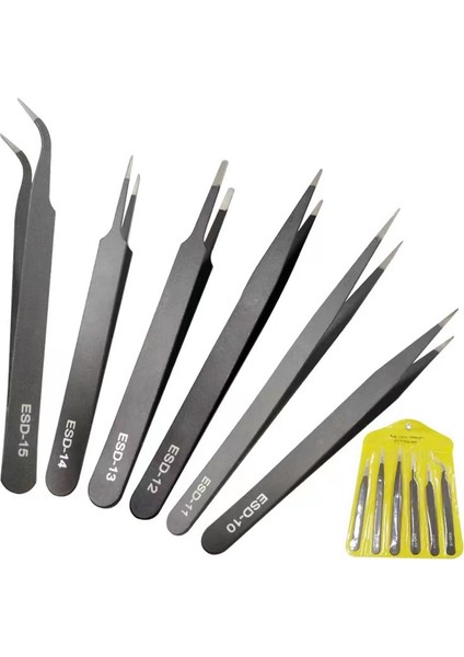 6 Adet 6 Adet Çivi Sanat Paslanmaz Çelik Düz Siyah Kirpik Cımbız Etiket Rhinestones Makası Toplama Aksesuarları Manikür Araçları (Yurt Dışından) modelleri