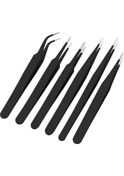 6 Adet 6 Adet Çivi Sanat Paslanmaz Çelik Düz Siyah Kirpik Cımbız Etiket Rhinestones Makası Toplama Aksesuarları Manikür Araçları (Yurt Dışından) indirimleri