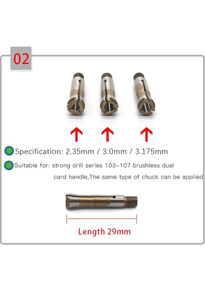 3.0MMTO2.35MM 1.6 1 Adet Strongdrıll Mikromotor Parlatma El Aleti 2.35MM 3.0mm 3.175MM Chuck Güçlü Çift Kilitli Ayna (Yurt Dışından) fırsatları