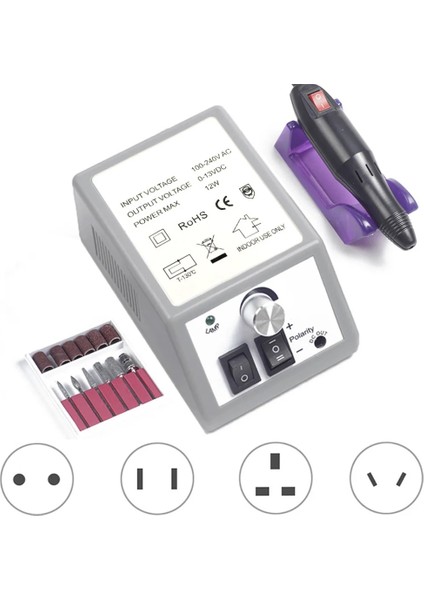 Siyah Abd Profesyonel Manikür Matkap Makinesi Seti Elektrikli Tırnak Matkap Makinesi Tırnak Zımpara Jel Tırnak Eti Kaldırma Tırnak Torna Dosya Lehçe Aracı (Yurt Dışından)