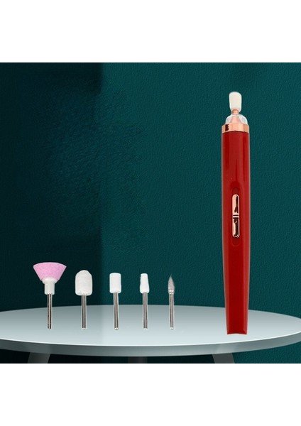 Kırmızı USB Elektrikli Tırnak Matkap Makinesi Profesyonel Manikür Makinesi Pedikür Matkap Seti Seramik Tırnak Törpüsü Tırnak Matkap Ekipmanları Araçları 1 Takım (Yurt Dışından)