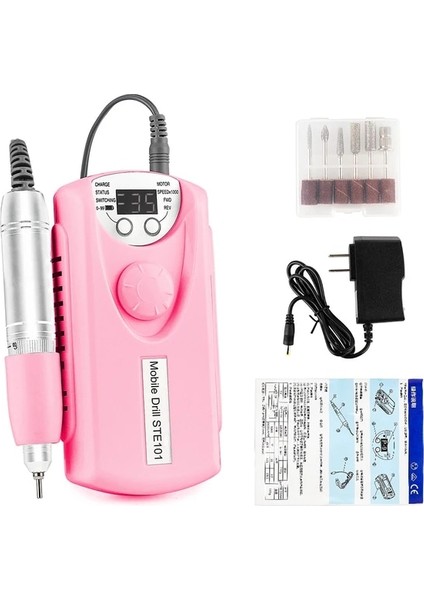 Pembe Abd Plug (100-110V) 35000RPM Tırnak Matkap Makinesi Şarj Edilebilir Tırnak Matkap Freze Makinesi Taşınabilir Kablosuz Manikür Öğütücü Tırnak Parlatıcı Kesici Kiti (Yurt Dışından)