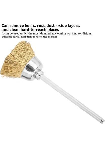 Color1 Tırnak Matkap Ucu Temizleyici Fırça Pirinç Tel Tırnak Matkap Ucu Temizleme Fırçası Tırnak Parlatma Kafası Temizleyici Manikür Aracı Aksesuarı (Yurt Dışından) fırsatları
