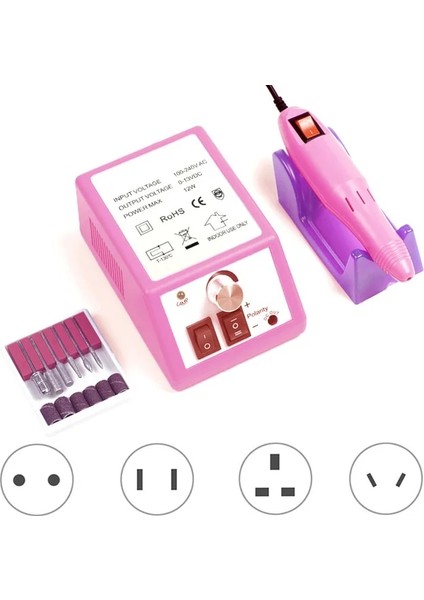 Pembe Ingiltere Profesyonel Manikür Matkap Makinesi Seti Elektrikli Tırnak Matkap Makinesi Tırnak Zımpara Jel Tırnak Eti Kaldır Tırnak Torna Dosya Lehçe Aracı (Yurt Dışından)