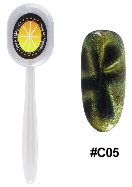 C05 Nail Art Çift Kafa Güçlü Manyetik Çubuk 3D Çizgi Şerit Etkisi Kedi Gözü Manyetik Kurulu Uv Jel Lehçe Vernik Sihirli Tırnak Araçları (Yurt Dışından)