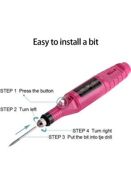 Set 2 Güçlü Jel Sökücü Manikür Makinesi Seti Tırnak Temizleme Fırçası Profesyonel Torna Manikür ve Pedikür Elektrikli Tırnak Matkap Kalem (Yurt Dışından) indirimleri