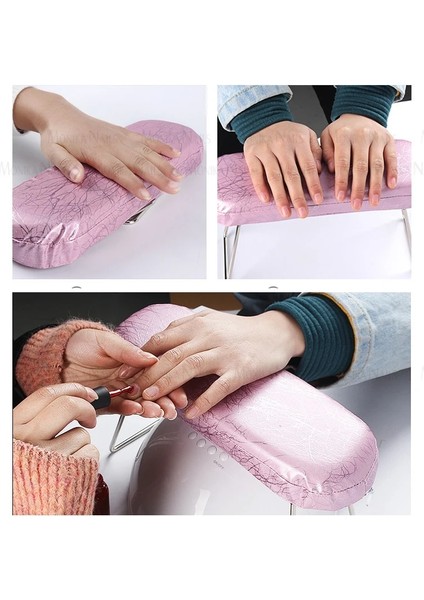 Erik Su Geçirmez Nail Art El Yastık Bilek Desteği El Tutucu Ped Manikür Aracı Pembe Deri Kol Dayanağı Yastık Tırnak Sanat Lambası ile Kullanın (Yurt Dışından)