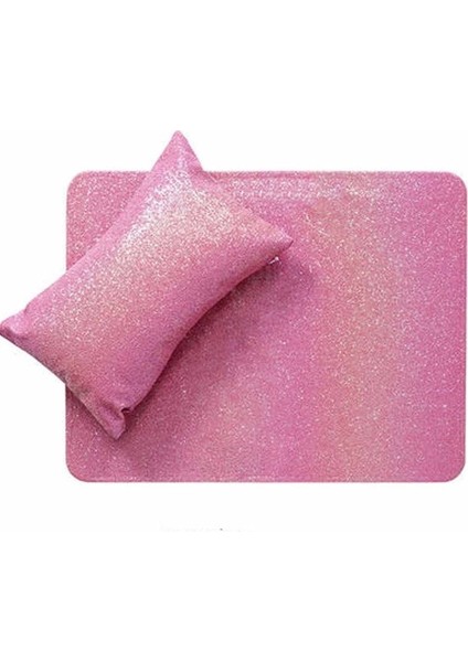 Pembe El Dinlenme Çivi Tasarım Parlayan Payetler Nail Art Masa Mat Kol Yastık Pedi Tırnak El Yastık El Tutucu Standı Manikür Araçları (Yurt Dışından)