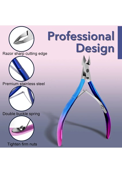 Color-1 Paslanmaz Çelik Tırnak Eti Makası Profesyonel Sökücü Makas Parmak Bakımı Manikür Tırnak Makası Ölü Cilt Araçları Altın (Yurt Dışından) modelleri