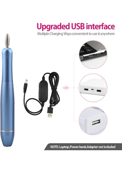 Altın-A USB Elektrikli Tırnak Matkap Makinesi 35000 Rpm Manikür Makinesi Seti USB Taşınabilir Tırnak Matkap Kalem Manikür Jel Dosya Tırnak Salonu Aracı Için (Yurt Dışından)