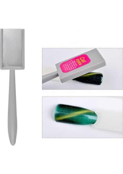 G-A053-1 Nail Art Mıknatıs Sopa Kurulu Jel Vernik Için 9d Kedi Gözü Hattı Şerit Etkisi Kare Yuvarlak Şekil Güçlü Manyetik Tırnak Aracı (Yurt Dışından)