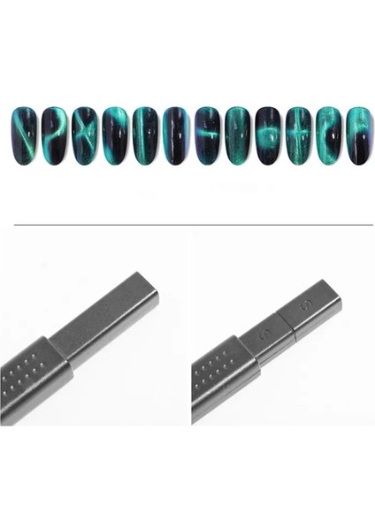 G-A053-1 Nail Art Mıknatıs Sopa Kurulu Jel Vernik Için 9d Kedi Gözü Hattı Şerit Etkisi Kare Yuvarlak Şekil Güçlü Manyetik Tırnak Aracı (Yurt Dışından)