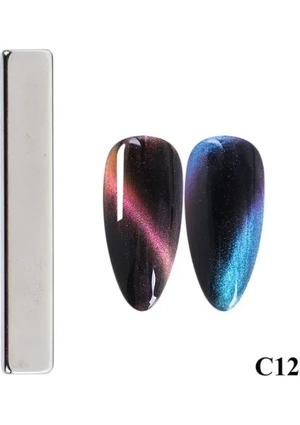 C12 Kedi Gözü Nail Art Mıknatıs Sopa Uv Jel Lehçe Için Çok Fonksiyonlu Manyetik Kurulu Jel Vernik Boyama Kalem Çizgi Çizim Aracı # 1612 (Yurt Dışından)
