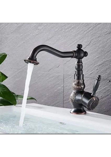 Siyah Lavabo Bataryası Rustik Banyo Musluğu Vintage Rustik Tasarım Lavabo Bataryası fiyatları