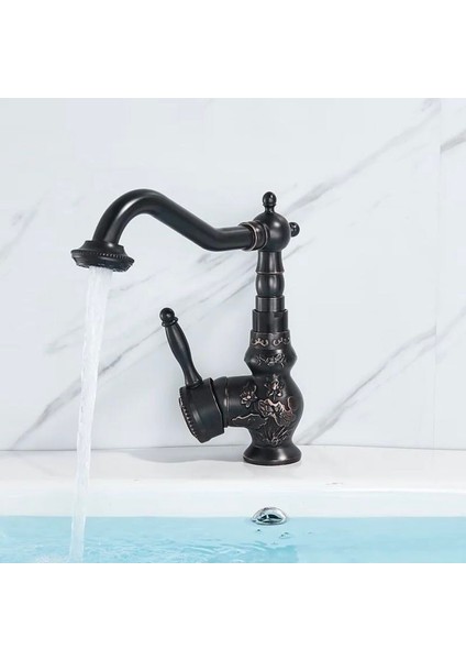 Siyah Lavabo Bataryası Rustik Banyo Musluğu Vintage Rustik Tasarım Lavabo Bataryası fırsatları