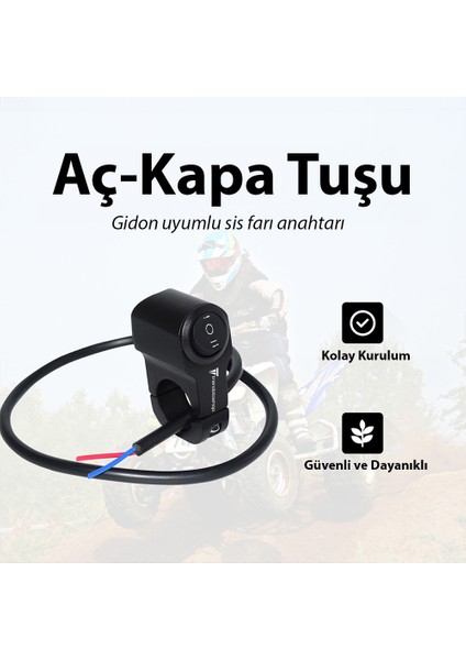 Universal Motosiklet Açma Kapama Düğmesi Gidon Bağlantılı Aç Kapa Tuşu modelleri