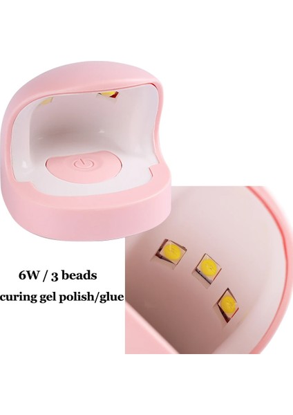 C043 Pembe USB 6W Tırnak Lambası Kurutucu Uv LED Lamba Çivi Mini USB Arayüzü Protable Kür Jel Lehçe Kabin Manikür Makinesi Ekipmanları NTC043 (Yurt Dışından)