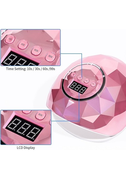 F6 Pembe Ab Uv LED Tırnak Kurutma Lambası Tırnak Jel Kür Lambası Zamanlayıcı ile Akıllı Sensör Tırnak Şekillendirici Aksesuarları Için Profesyonel Manikür Makinesi (Yurt Dışından)