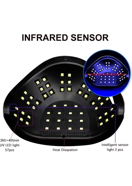 Sun C4 Plus - Pembe Us 256W Yüksek Güçlü Jel Uv LED Tırnak Lambası Cila Kabin Jeli 57 LED Tırnak Kurutucu Ekipmanı ile Manikür Lambası Için Profesyonel Kurutma Jeli (Yurt Dışından)