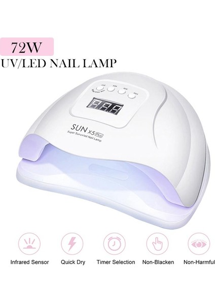 56327 Tırnak Kurutma Makinesi Taşınabilir 72 W/48 W Uv LED Lamba Çivi USB Kablosu Ev Kullanımı Tırnak Uv Lambası Manikür Kurutma Jel Lehçe Çivi (Yurt Dışından)