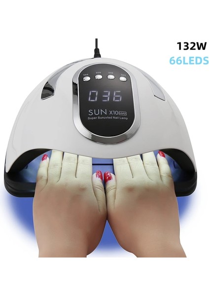 Sun X7 Max Ingiltere Sun X10/X9/X7 Max Uv LED Lamba Manikür Tırnak Lambaları Tırnak Kurutucu Kür Için Uv Jel Vernik Tırnak Aracı Sensörü ile LCD Ekran (Yurt Dışından)