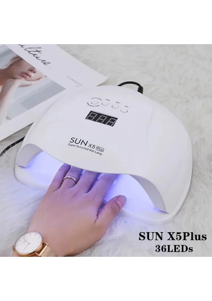 Sun X5 Plus Au Sun X5 Plus Uv LED Lamba 72W Yeni Tırnak Kurutucu Otomatik Sensörlü LCD Ekran Çivi Uv Lambası Jel Vernik Hızlı Kür Manikür Jel (Yurt Dışından)