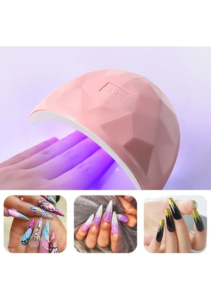 801 Pembe Cnhıds LED Tırnak Kurutucu Lamba Çivi 18 Uv Lamba Yuvası Kurutma Tüm Jel Lehçe USB Şarj Profesyonel Manikür Tırnak Lambası Ekipmanları (Yurt Dışından)