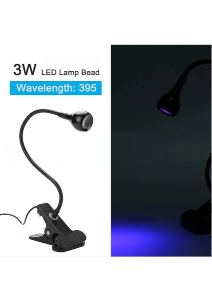 Beyaz 3W Uv LED Masa Lambası Tamir Mini Uv Jel Tutkal Kür Ultraviyole Işıklı Uyarı Işareti Lamba USB Tırnak Kurutucu Manikür Pedikür Salonu Araçları (Yurt Dışından)