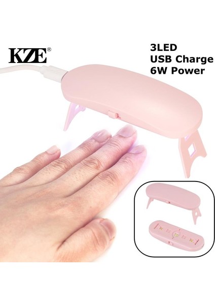 Pic Gösterisi Olarak 1 Adet 6 W 3led Mini Uv LED Lamba USB Şarj Jel Lehçe Kür Makinesi Tırnak Kurutucu (Yurt Dışından)