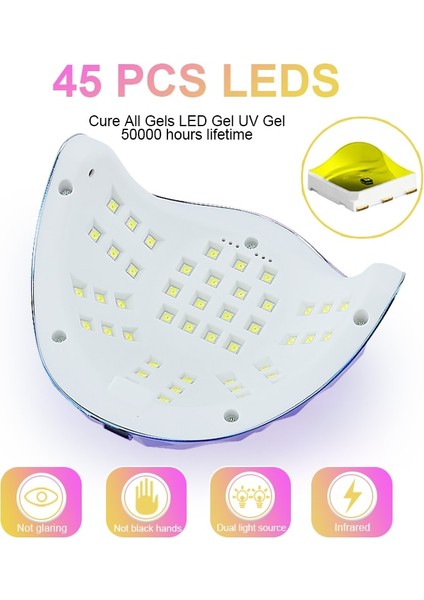 45LED-GREEN Us Tırnak Kurutucu 45 Lamba Boncukları 4 Zamanlayıcıya Sahiptir Akıllı Sensörler Tüm Jel Lazer Renkli Elmas Şekli Tasarımı Kürlemek Için Renkli Tırnak Lambası (Yurt Dışından) fırsatları