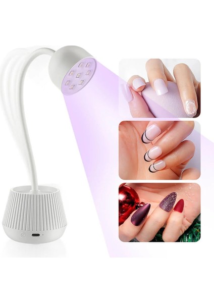 Sarı Mini Tırnak LED Lamba 24W Tırnak Kurutucu Yanlış Tırnak Manikür Lehçe Tutkal Hızlı Kuruyan Uv Işık Tırnak Lambası 360° Bükülebilir Masa Lambası Tasarımı (Yurt Dışından)