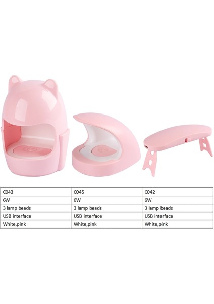 C042 Pembe USB 6W Mini Tırnak Kurutucu Mikro LED Uv Lamba Yumurta Şekli Tek Parmak Jel Vernik Kür Makinesi Manikür Tırnak Sanat Ekipmanları Aracı NLC043 (Yurt Dışından)