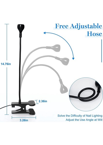 Siyah B LED Tırnak Işıkları Kurutucu Uv Lamba Ultraviyole Esnek Klipsli Masa Mini USB Uv Jel Kür Masa Lambası Manikür Pedikür Salon Araçları # (Yurt Dışından) modelleri