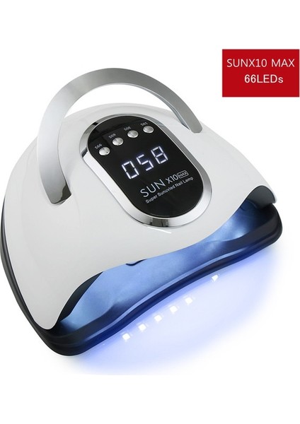 SUNX10 Max Abd Sun X12MAX LED Uv Lamba Tırnak Kurutucu 66 LED Profesyonel Kurutma Jel Lehçe 10/30/60/99S Zamanlayıcı Otomatik Sensör Tırnak Sanat Makinesi (Yurt Dışından)