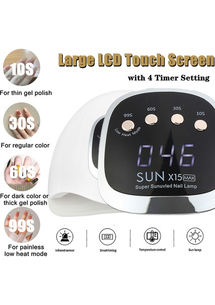 Sun X7 Max Au 66 LED Tırnak Kurutma Lambası Uv LED Tırnak Kurutucu Manikür Makinesi Kür Jel Lehçe Tırnak Lambası Otomatik Sensör (Yurt Dışından)