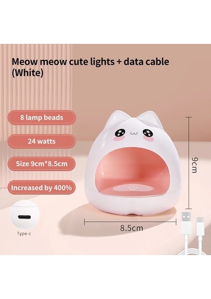 1 Us 24W Taşınabilir Manikür Mini Uv Lamba USB Küçük Kedi Tırnak Lambası Uv Jel Hiçbir Siyah Eller Hızlı Kurutulmuş Tırnak Sanat Aracı (Yurt Dışından)