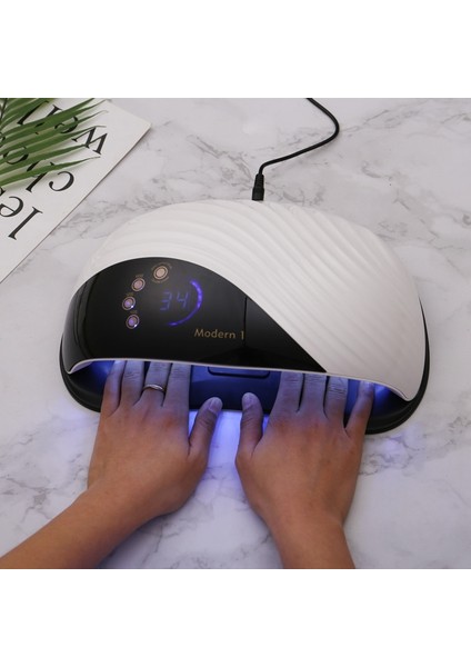 90W Modern 3 Us Dahili Soğutma Fanı Tırnak Kurutucu 42/45 LED Yüksek Güçlü Uv LED Tırnak Lambası Manikür Için Hızlı Kuruyan Hızlı Otomatik Sensör Iki El ile (Yurt Dışından)