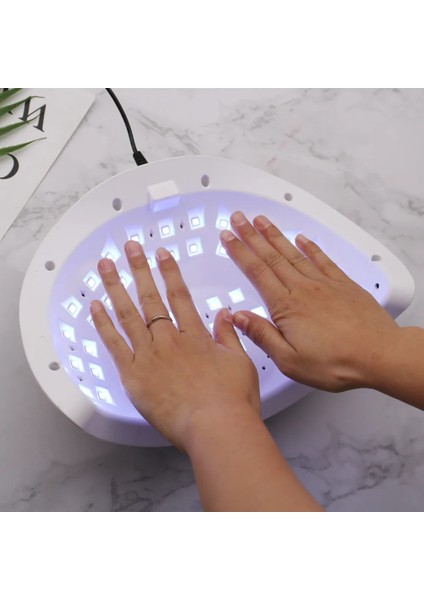 90W Modern 3 Us Dahili Soğutma Fanı Tırnak Kurutucu 42/45 LED Yüksek Güçlü Uv LED Tırnak Lambası Manikür Için Hızlı Kuruyan Hızlı Otomatik Sensör Iki El ile (Yurt Dışından)