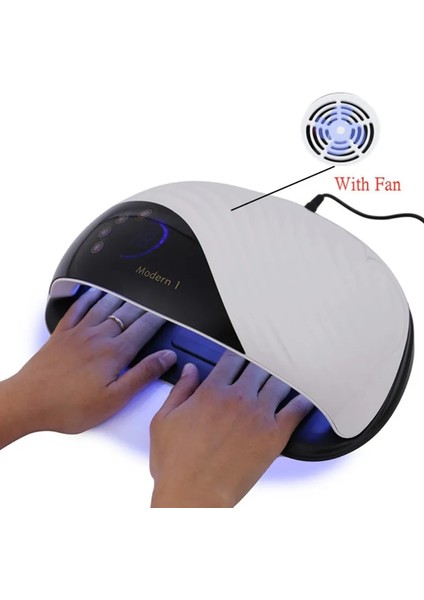 90W Modern 3 Us Dahili Soğutma Fanı Tırnak Kurutucu 42/45 LED Yüksek Güçlü Uv LED Tırnak Lambası Manikür Için Hızlı Kuruyan Hızlı Otomatik Sensör Iki El ile (Yurt Dışından)