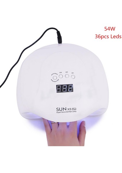 Sun X5 Plus Au Sun X5 Plus 54W Tırnak Kurutma Makinesi Uv LED Lamba Çivi Jel Lehçe Kür Lambası Alt 30/60/99S Zamanlayıcı LCD Ekran Manikür (Yurt Dışından)