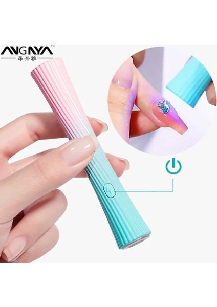 Beyaz Angnya El Tırnak Lambası Şarj Edilebilir Tırnak Kurutucu Profesyonel Taşınabilir Mini Uv LED Lamba Çivi Hızlı Kuru USB Tırnak Sanat Aracı (Yurt Dışından)