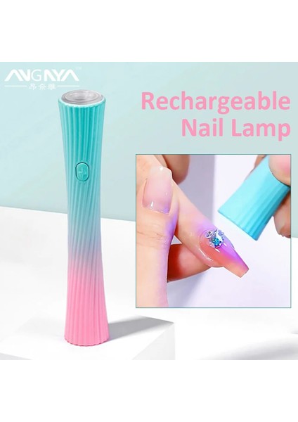 Beyaz Angnya El Tırnak Lambası Şarj Edilebilir Tırnak Kurutucu Profesyonel Taşınabilir Mini Uv LED Lamba Çivi Hızlı Kuru USB Tırnak Sanat Aracı (Yurt Dışından)