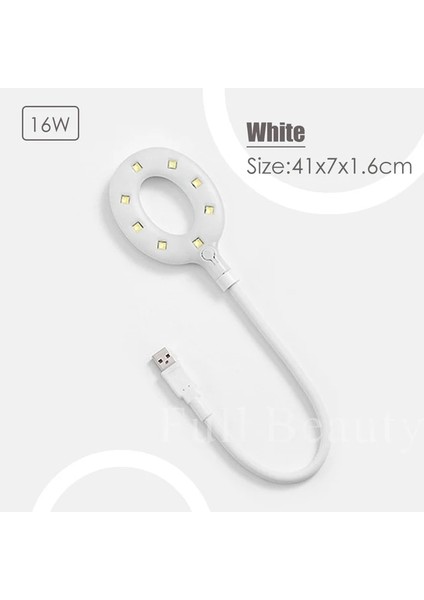 2048-BEYAZ 16W Yuvarlak Uv LED Çivi Kurutma Makinesi Lamba Makinesi Mini Donut Odak Fototerapi Işık Kür Jel Lehçe Araçları Manikür USB Kablosu SA2048 (Yurt Dışından)