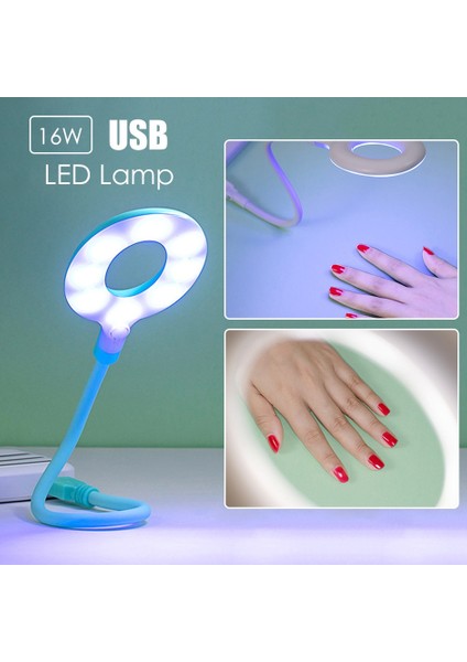 2048-BEYAZ 16W Yuvarlak Uv LED Çivi Kurutma Makinesi Lamba Makinesi Mini Donut Odak Fototerapi Işık Kür Jel Lehçe Araçları Manikür USB Kablosu SA2048 (Yurt Dışından)