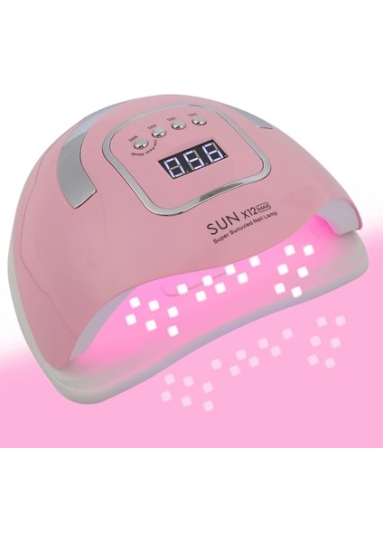 Sun X12 Max Pembe Au 2023 Yeni Sun X12 Max Profesyonel Tırnak Kurutma Lambası Manikür Için 66LEDS Jel Cila Kurutma Makinesi ile Büyük LCD Uv LED Tırnak Lambası (Yurt Dışından)