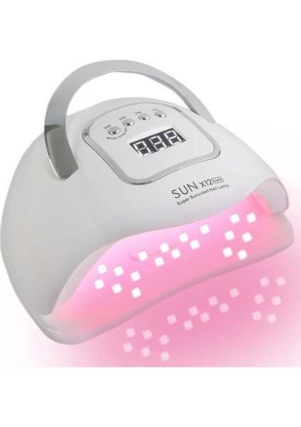 Sun X12 Max Pembe Au 2023 Yeni Sun X12 Max Profesyonel Tırnak Kurutma Lambası Manikür Için 66LEDS Jel Cila Kurutma Makinesi ile Büyük LCD Uv LED Tırnak Lambası (Yurt Dışından)