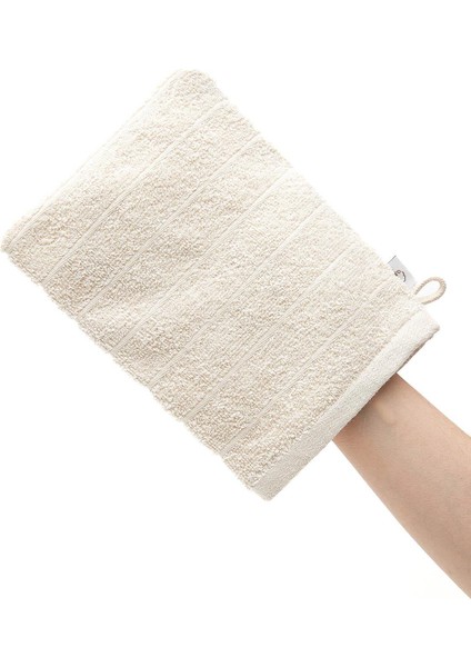 Havlu Banyo Kesesi %100 Pamuk Bukle 2'li Set Çizgili-Kapama Bordürlü Krem 15x20 Cm indirimleri
