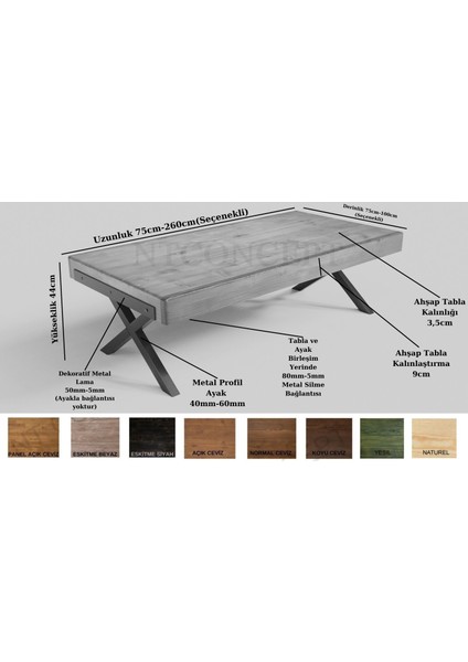 Doi x Ayak Masif Ahşap Sehpa modelleri